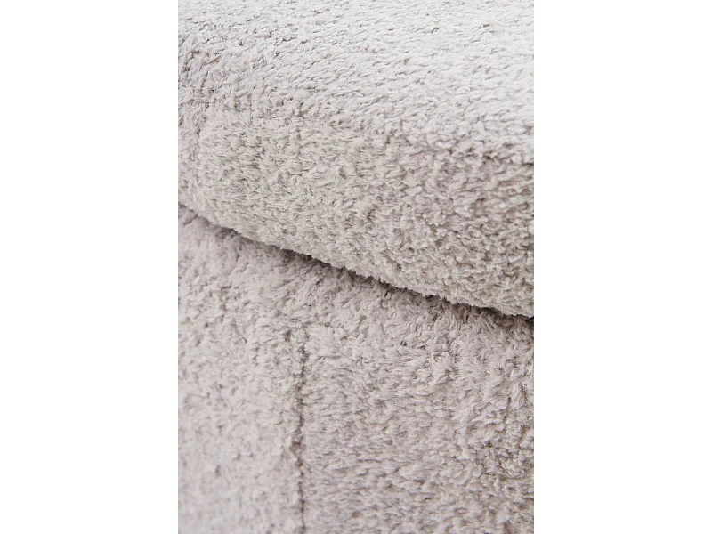 Tabouret-baul avec structure et pieds tapissés en boucle gris clair