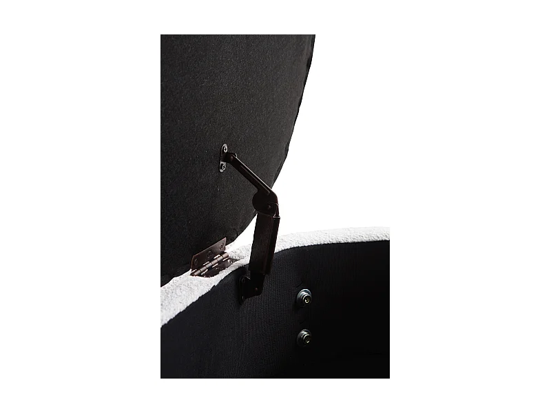 Hocker-Baul mit Struktur und Beinen gepolstert in hellgrauem Boucle