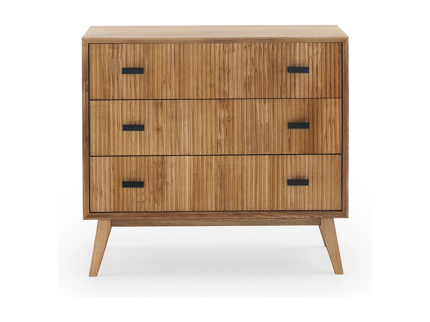 Kommode mit 3 Schubladen, furniert in Esche naturfarben