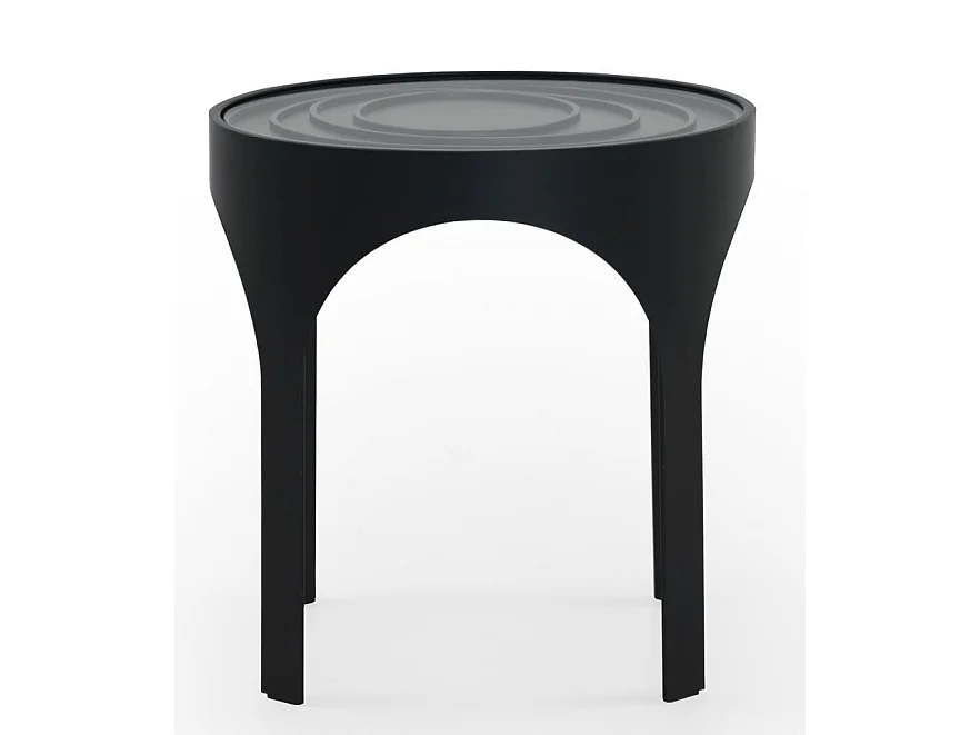 Table basse avec plateau en verre métallique noir