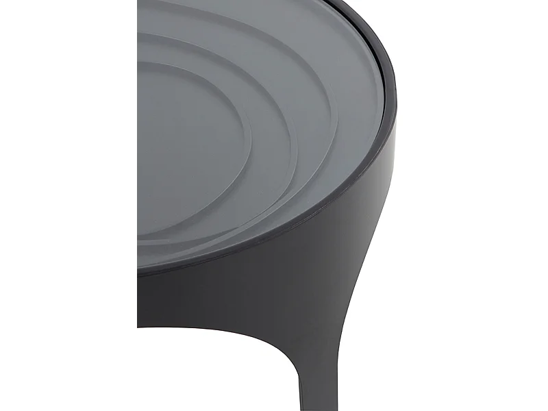 Table basse avec plateau en verre métallique noir