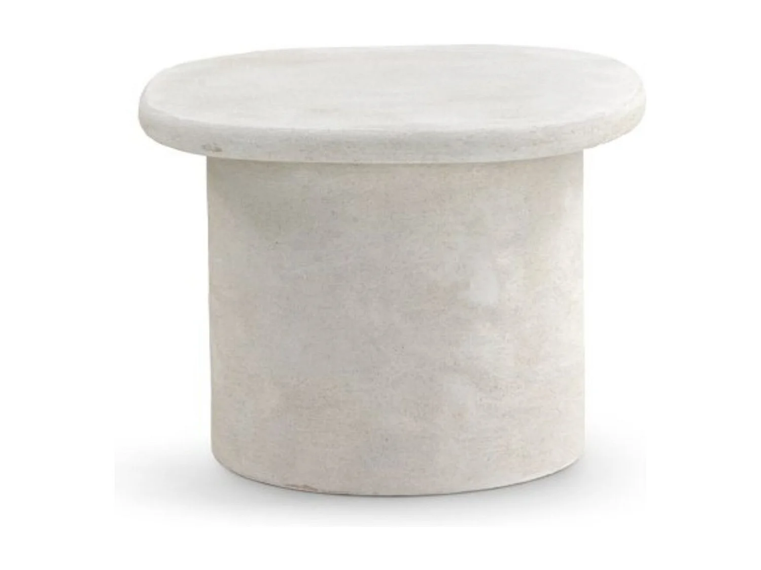 Weißer zementfarbener Couchtisch aus Polyresin