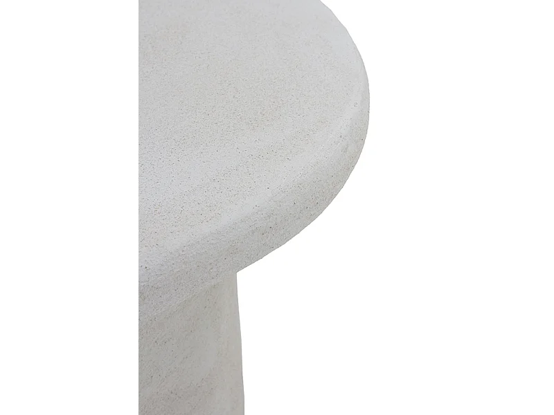 Weißer zementfarbener Couchtisch aus Polyresin