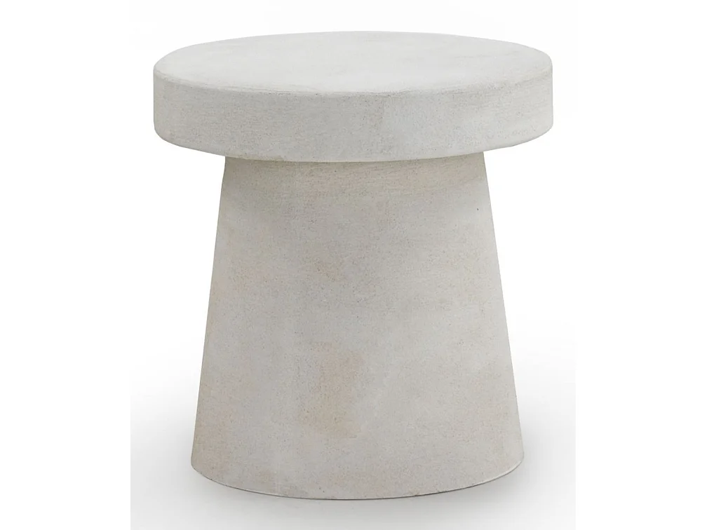 Table basse en polyrésine couleur ciment blanc