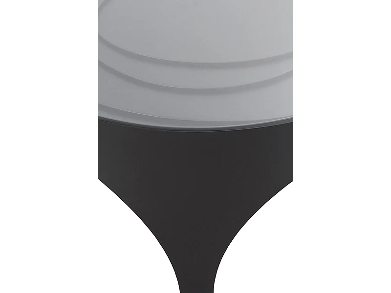 Couchtisch aus schwarzem Metall mit Glas