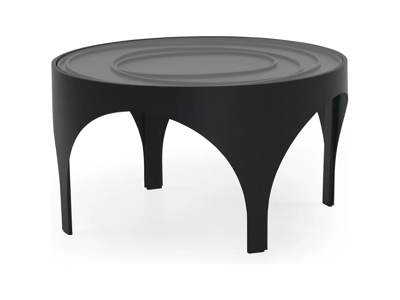 Table basse en métal noir avec verre