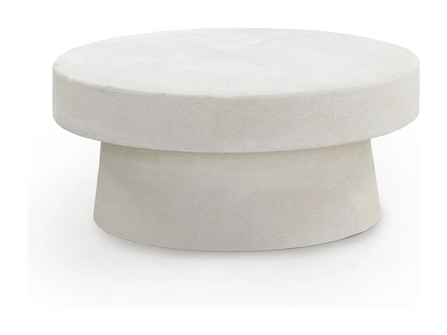 Weißer zementfarbener Couchtisch aus Polyresin