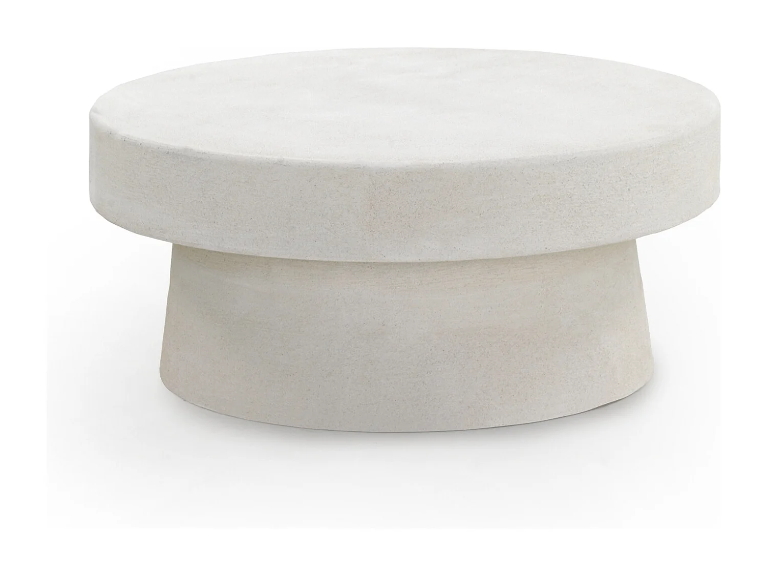 Weißer zementfarbener Couchtisch aus Polyresin