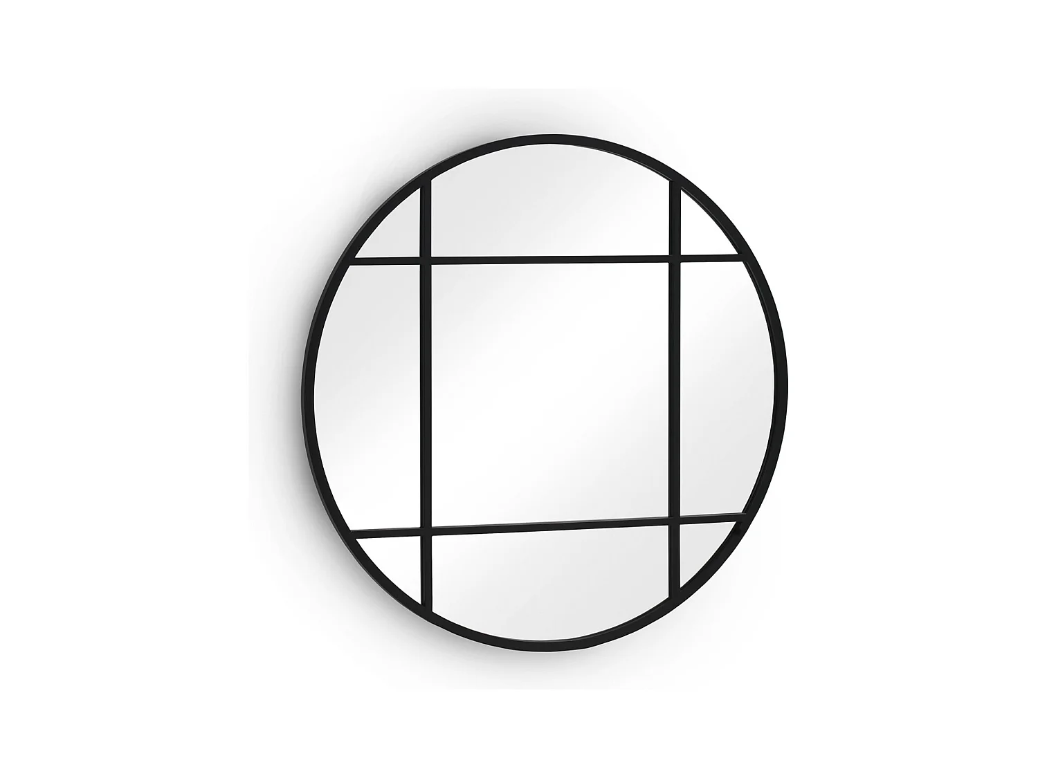 Espejo redondo diametro 100 estructura metal negra