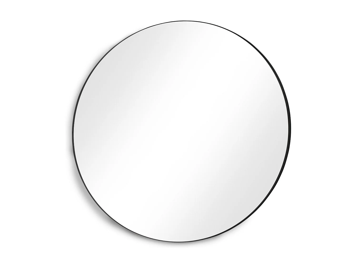 Specchio rotondo semplice diametro 120 con cornice in metallo nero