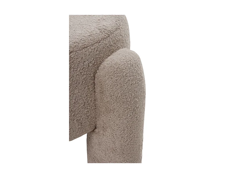 Pouffe Struktur und Beine gepolstert in Boucle taupe