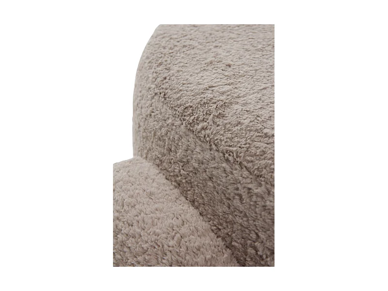Pouffe Struktur und Beine gepolstert in Boucle taupe