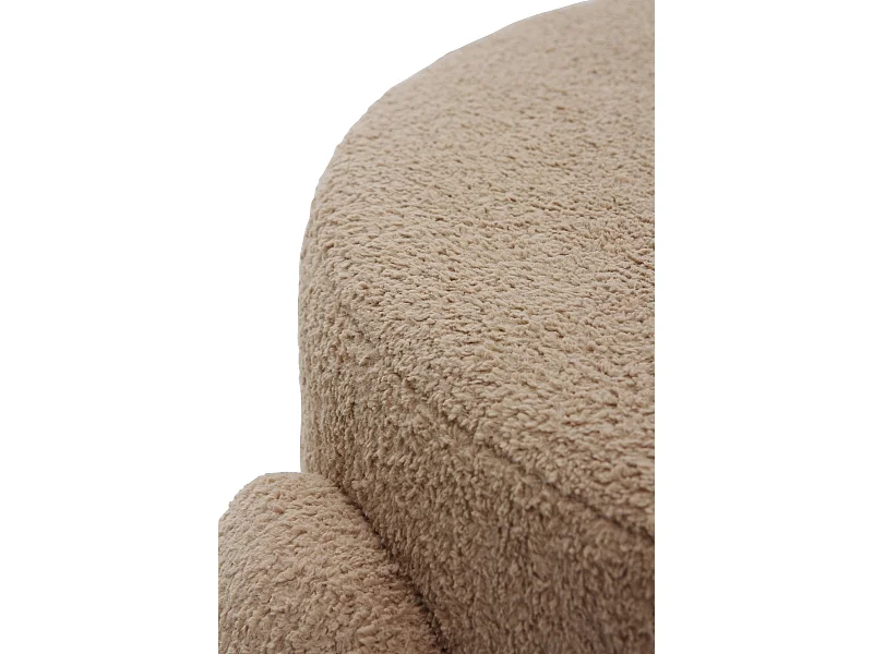 Struttura del pouf e gambe imbottite in bouclé beige