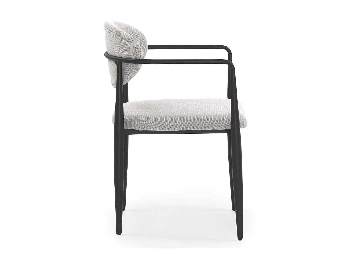 Lot de 4 fauteuils rembourrés en chenille marbrée avec pieds métalliques noirs