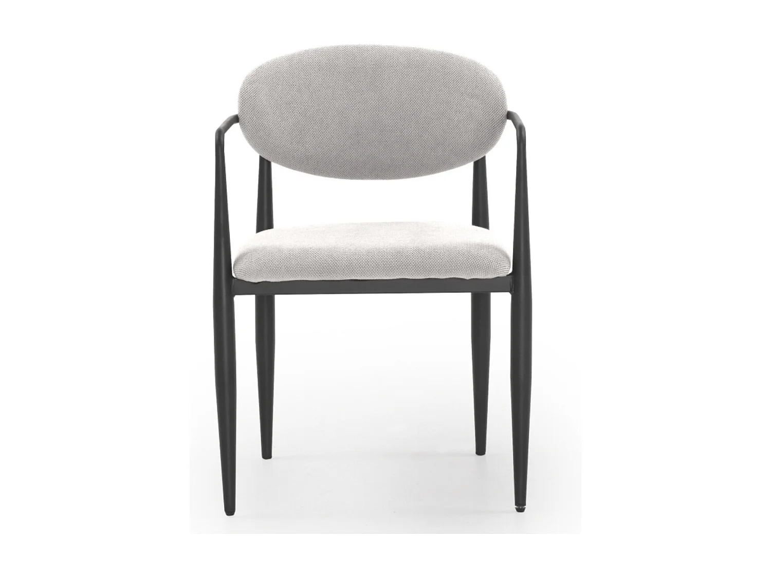 Lot de 4 fauteuils rembourrés en chenille marbrée avec pieds métalliques noirs