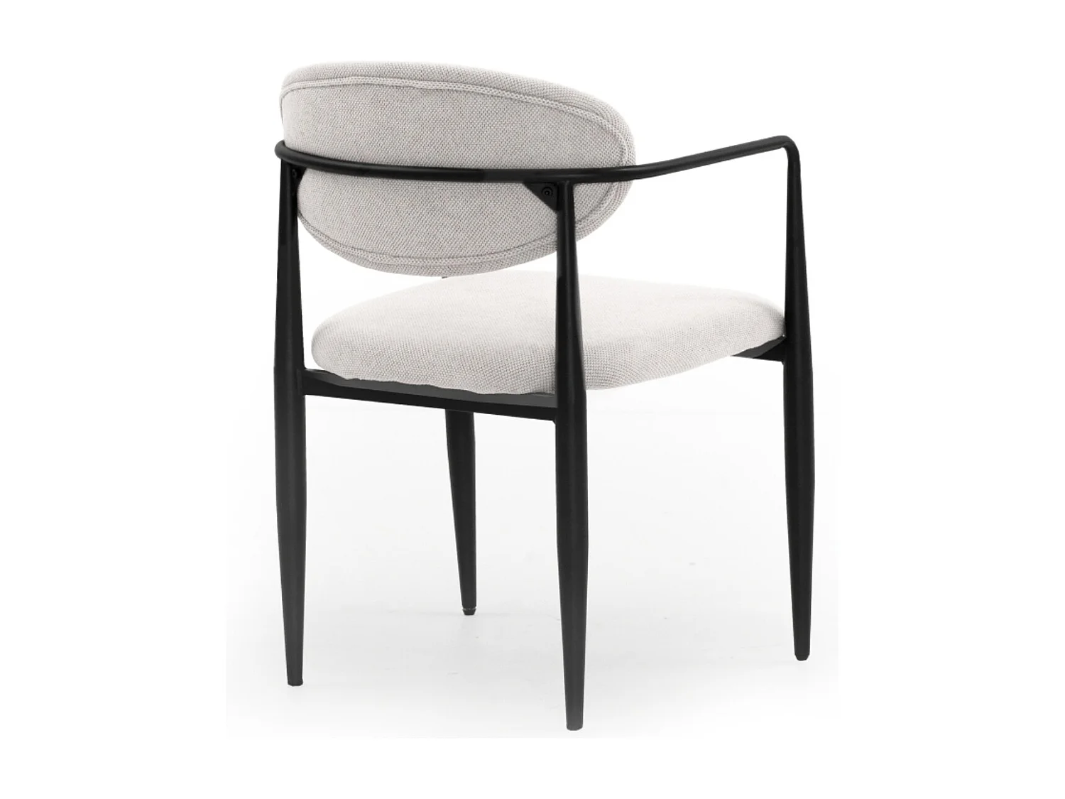 Lot de 4 fauteuils rembourrés en chenille marbrée avec pieds métalliques noirs