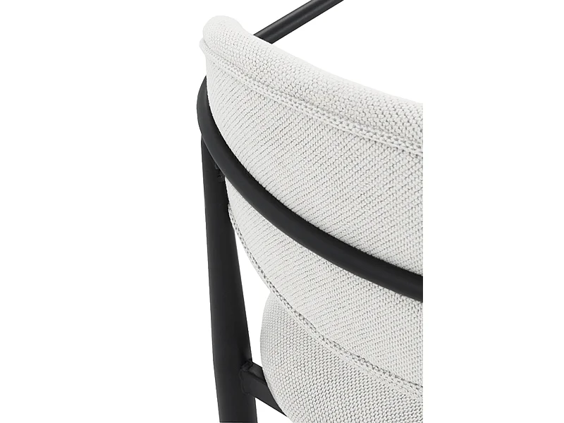 Lot de 4 fauteuils rembourrés en chenille marbrée avec pieds métalliques noirs