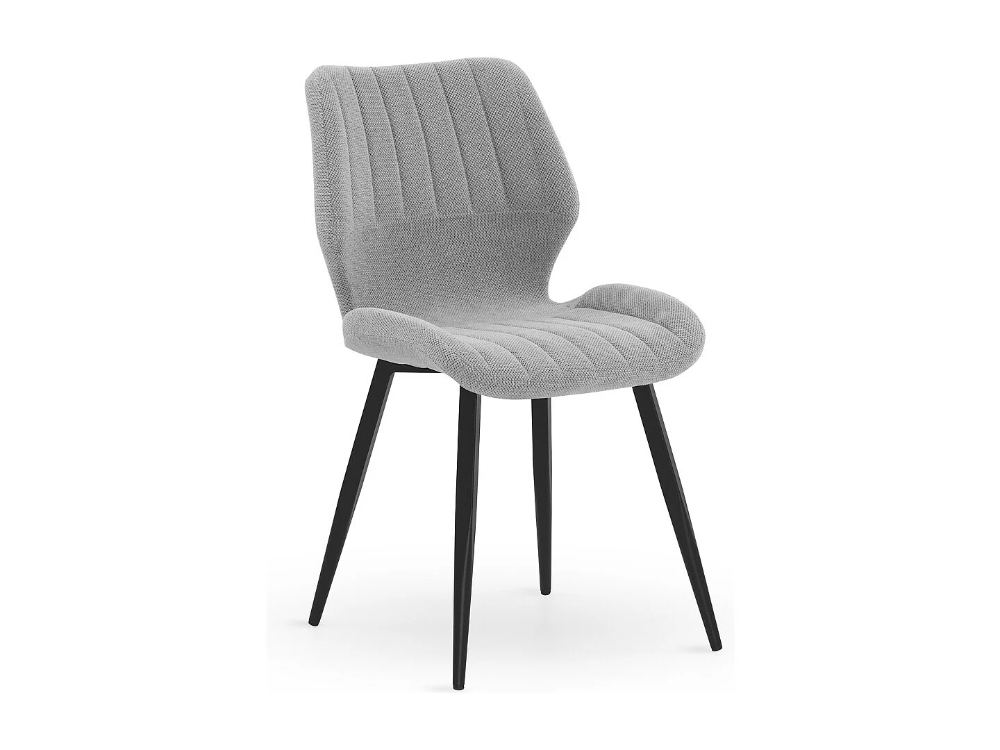 Set 4 sedie imbottite in ciniglia fossile con gambe metalliche nere