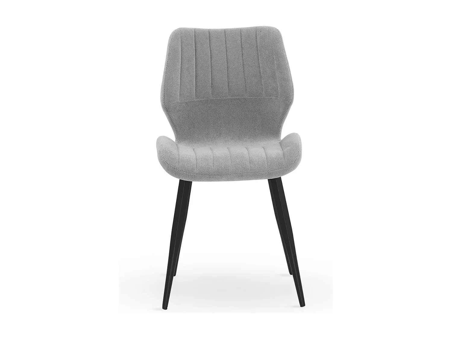 Set 4 sedie imbottite in ciniglia fossile con gambe metalliche nere