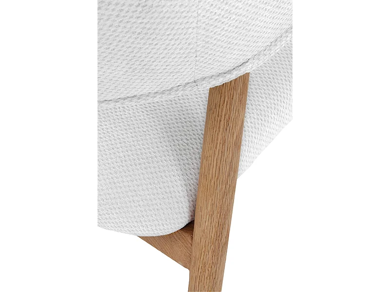 Pack 4 sillones madera de roble natural tapizado en blanco