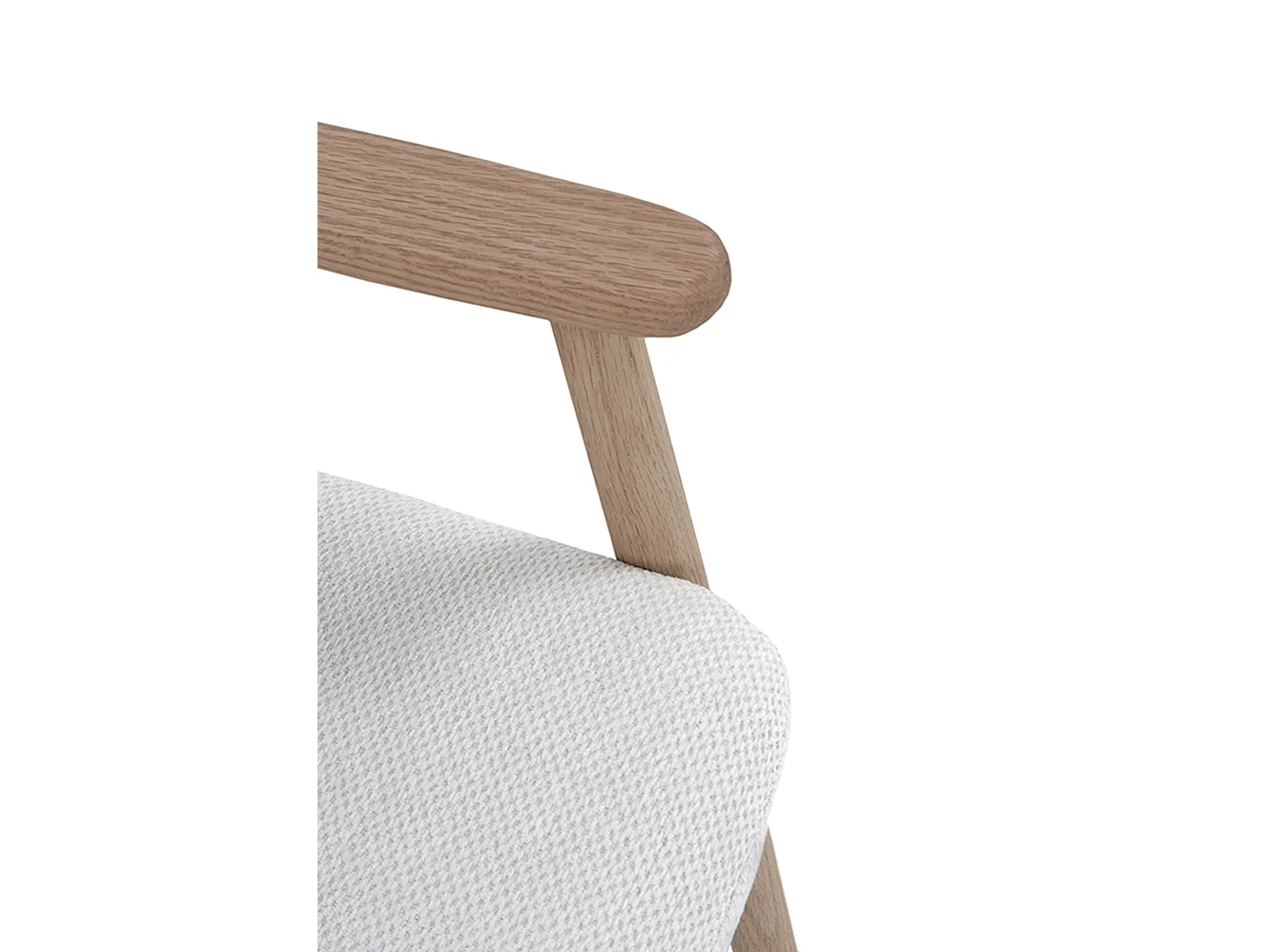 Lot de 4 fauteuils en bois de chêne naturel tapissé en blanc