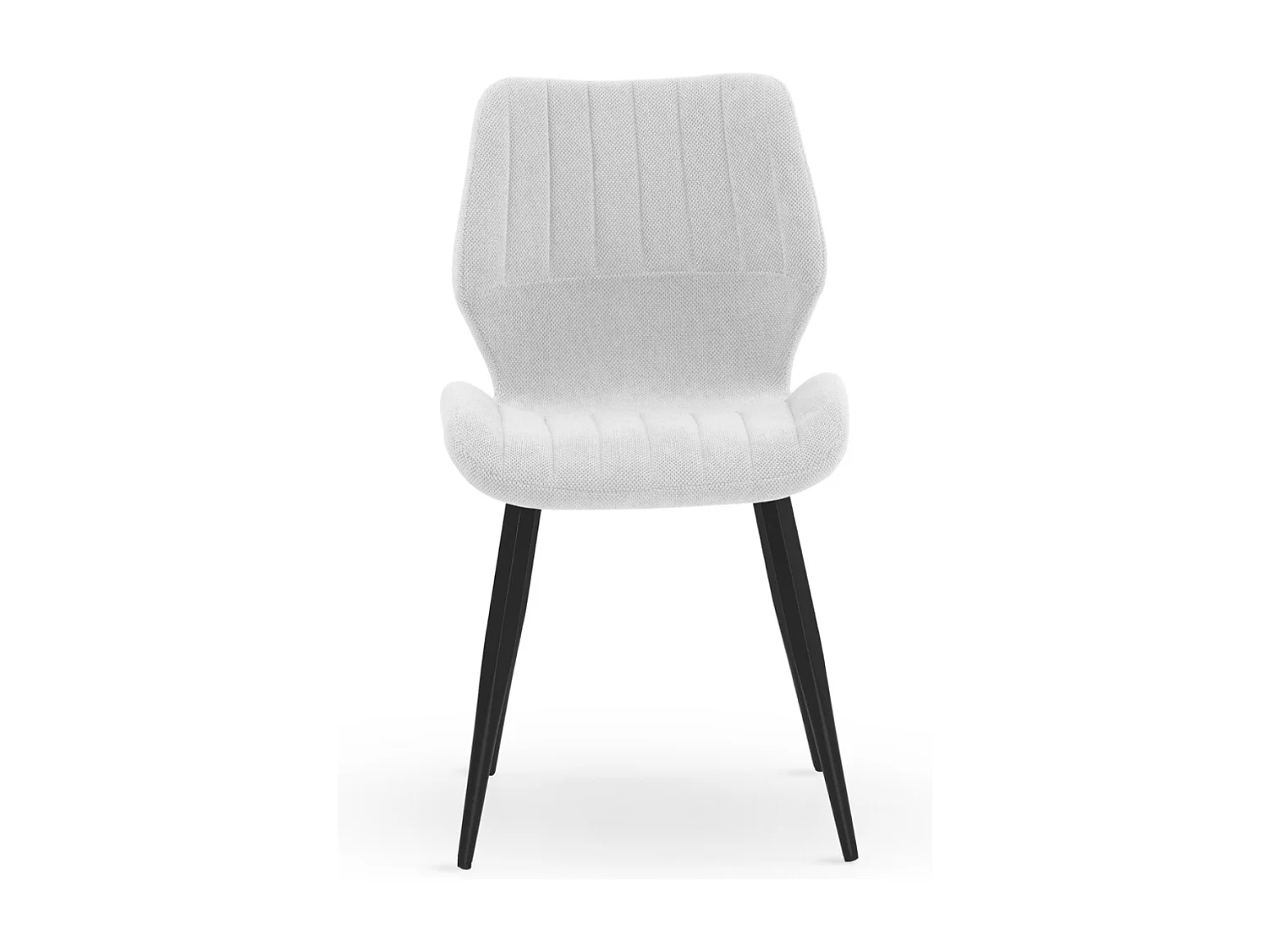 Lot de 4 chaises rembourrées en chenille os avec pieds métalliques noirs