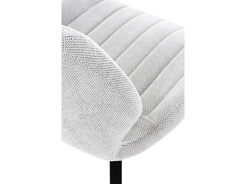 Lot de 4 chaises rembourrées en chenille os avec pieds métalliques noirs