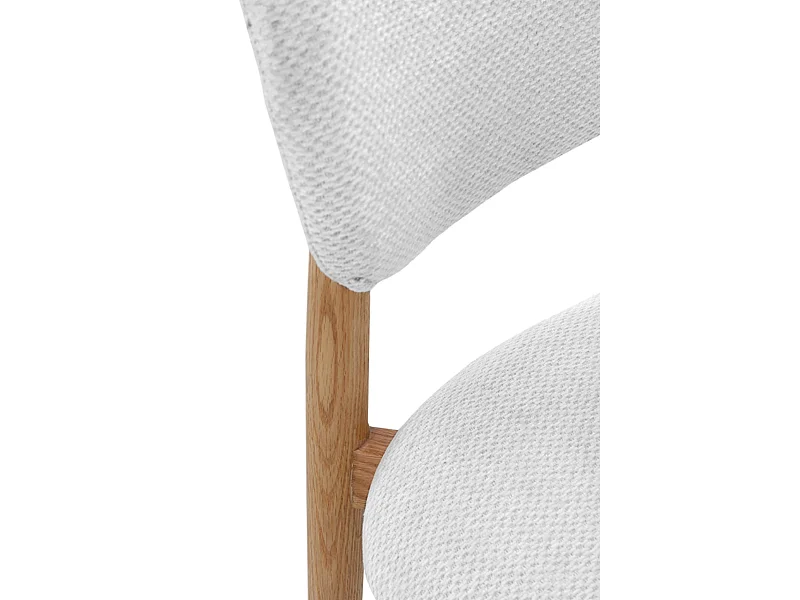 Pack 4 sillas madera de roble natural tapizado en blanco