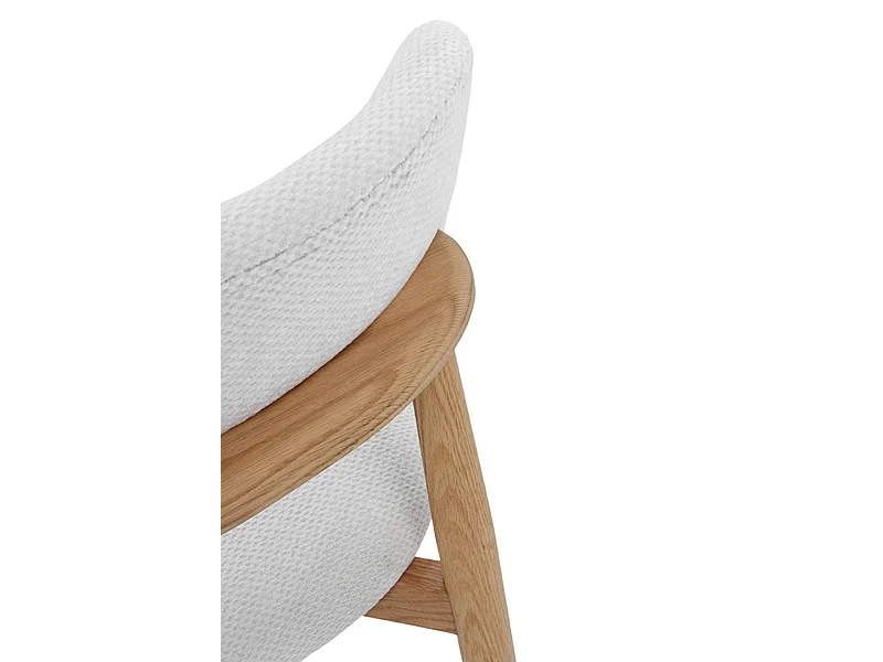 Pack 4 sillas madera de roble natural tapizado en blanco
