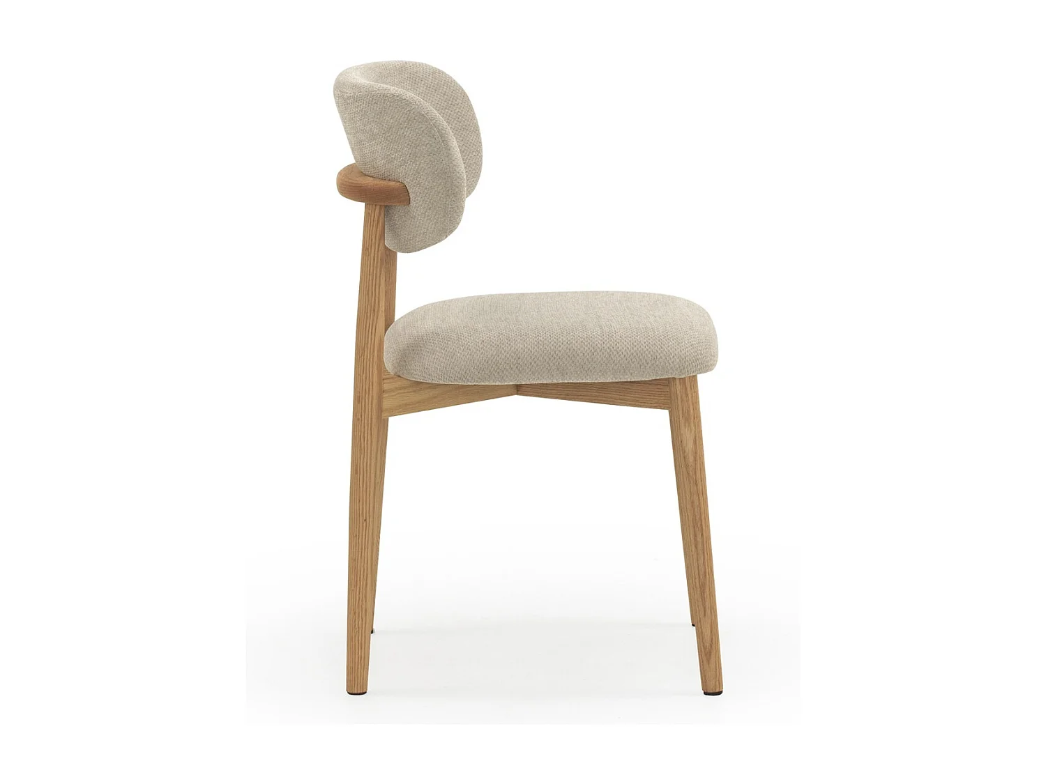 4er-Pack Stühle Eiche natur gepolstert in beige