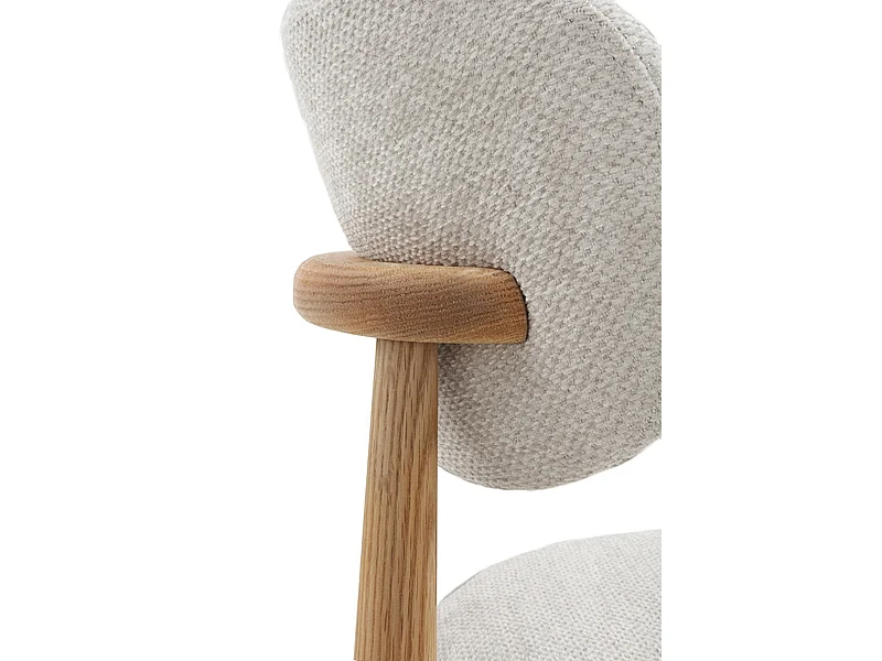 4er-Pack Stühle Eiche natur gepolstert in beige