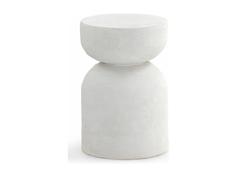 Mesa auxiliar color cemento blanco de poliresina