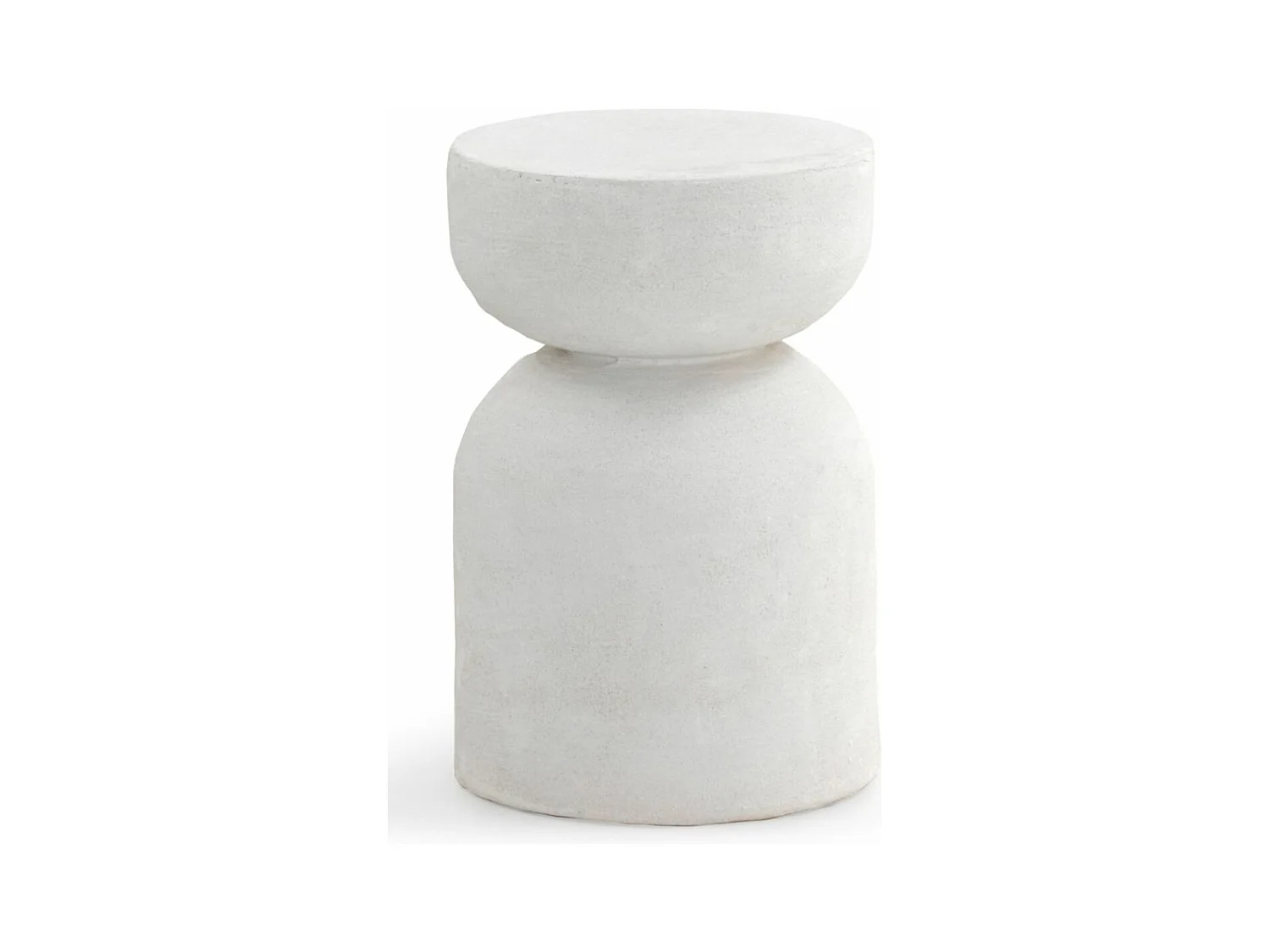 Table d'appoint en polyrésine couleur ciment blanc