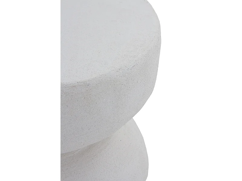 Table d'appoint en polyrésine couleur ciment blanc