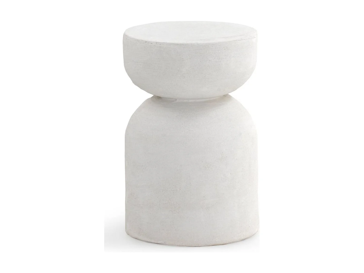 Table d'appoint en polyrésine couleur ciment blanc