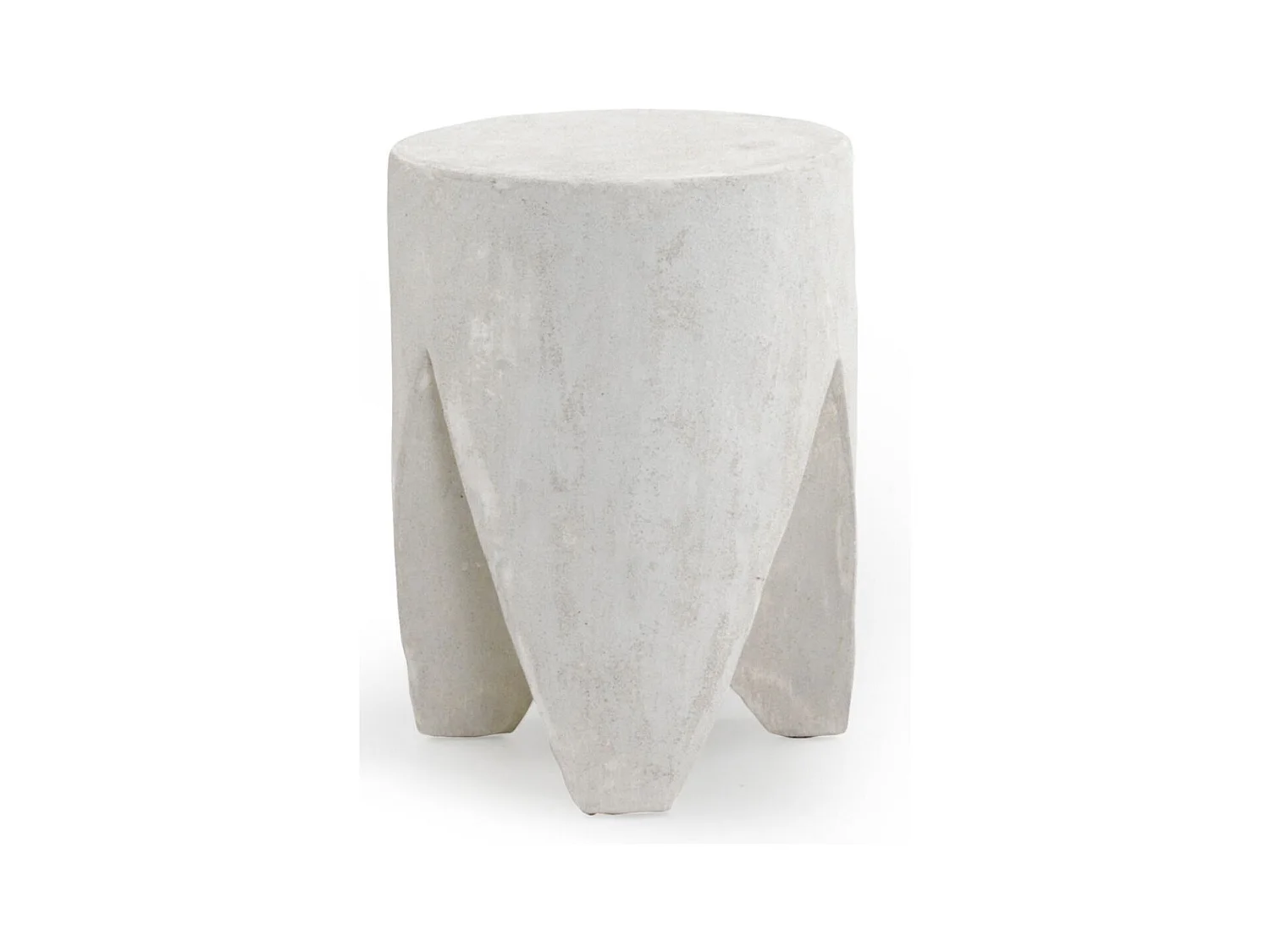 Table d'appoint en résine blanche couleur ciment