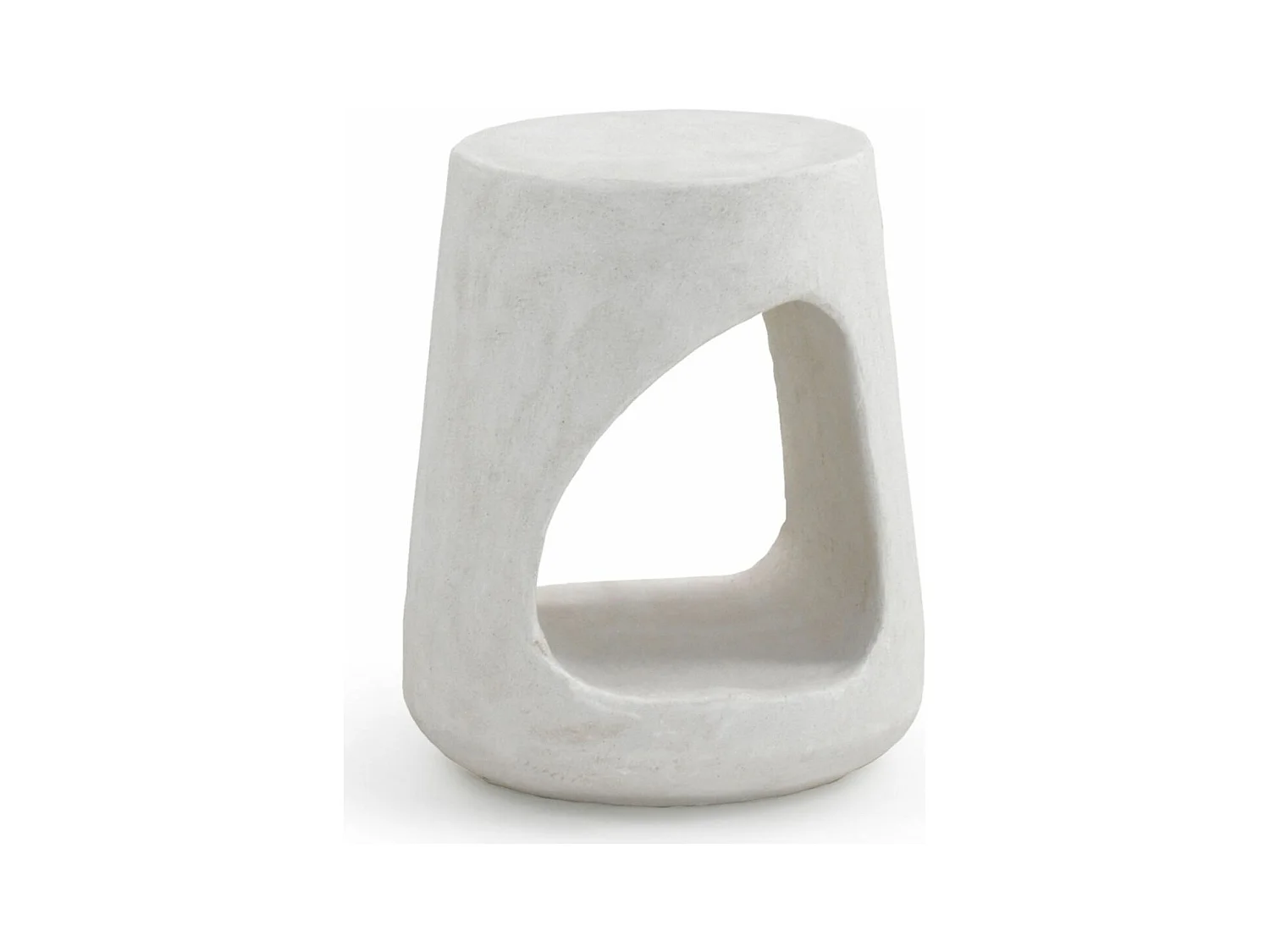 Table d'appoint en polyrésine ciment blanc