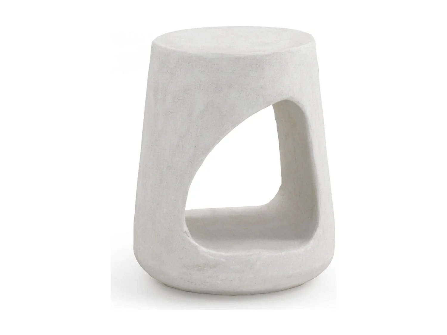 Bijzettafel van polyresin in de kleur wit cement