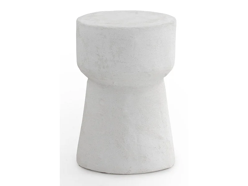 Tavolino in poliresina colore cemento bianco