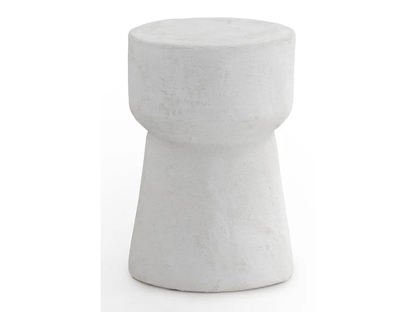 Tavolino in poliresina colore cemento bianco