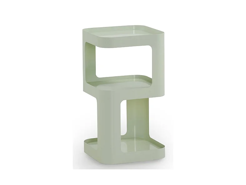 Table d'appoint en métal blanc