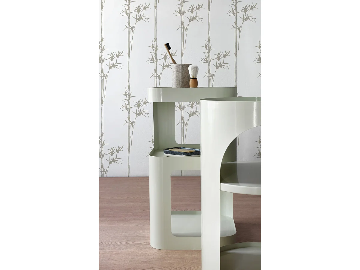 Table d'appoint métallique blanche