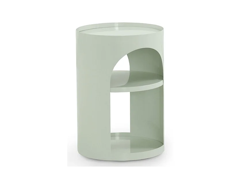 Table d'appoint en métal blanc