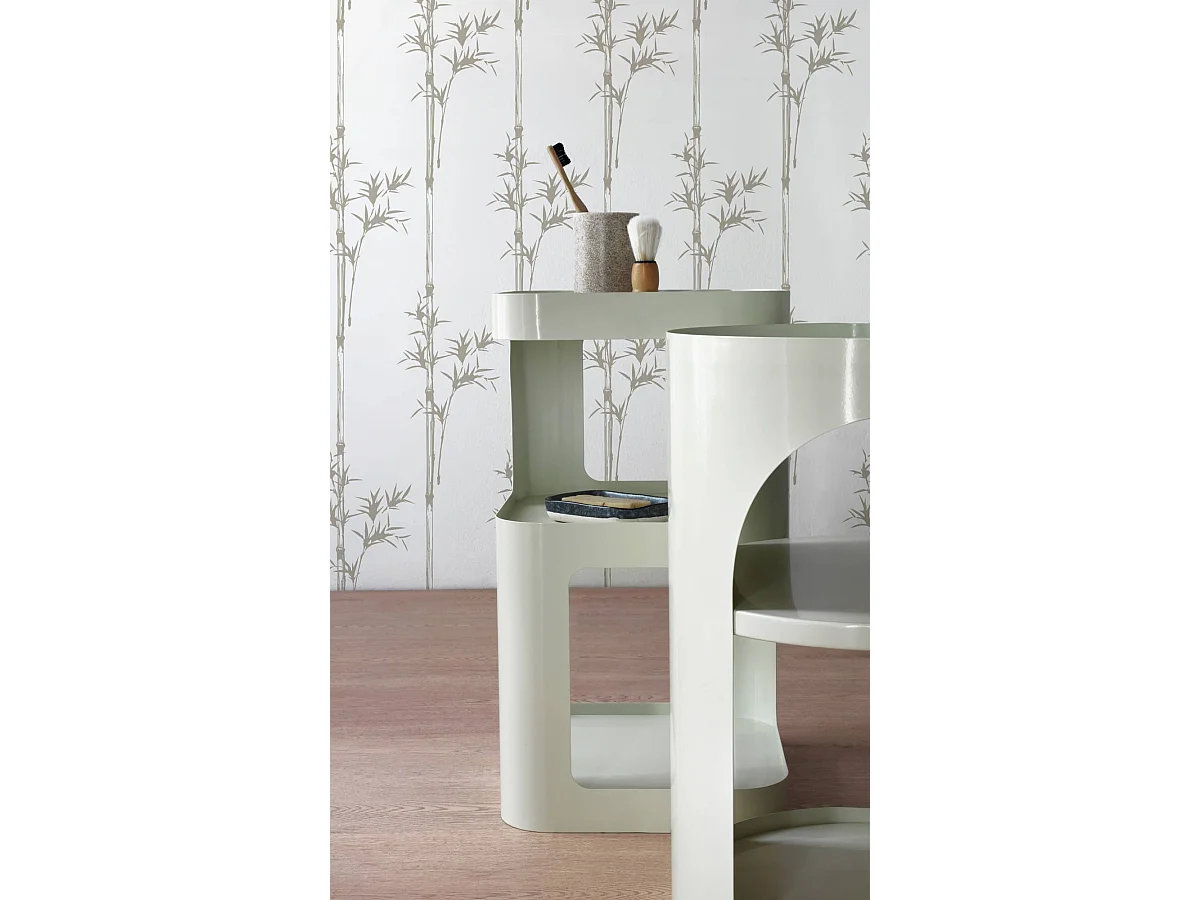 Table d'appoint métallique blanche