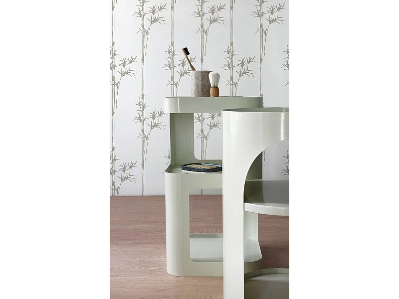 Table d'appoint métallique blanche