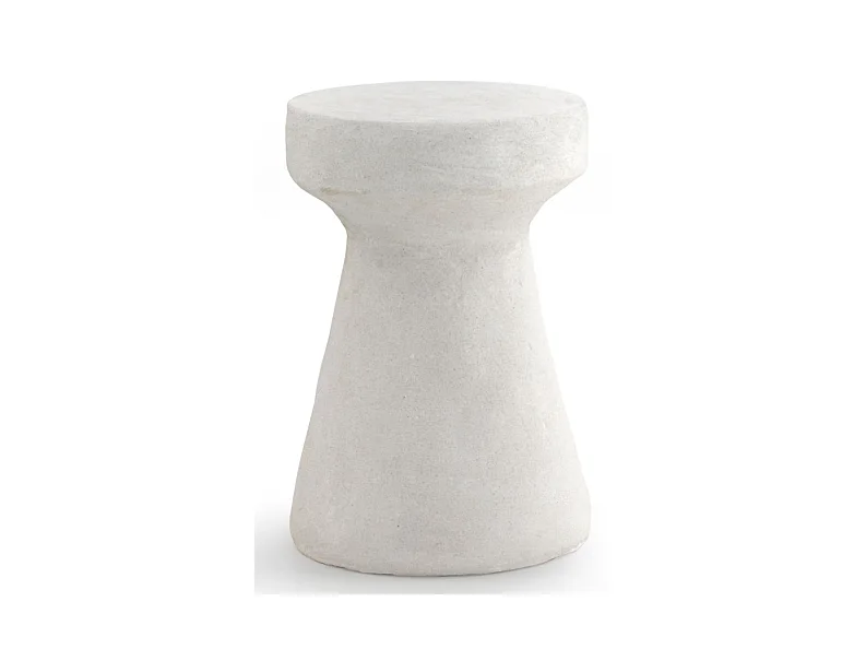 Table d'appoint en polyrésine couleur ciment blanc
