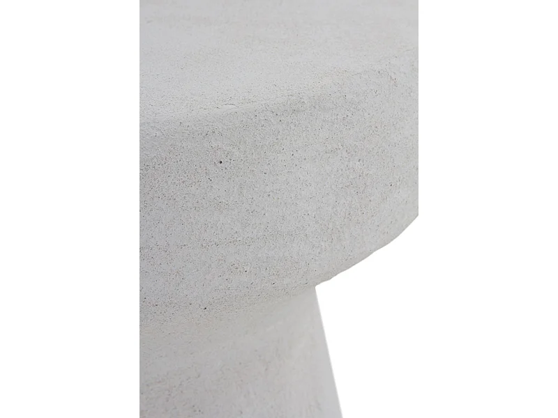 Table d'appoint en polyrésine couleur ciment blanc