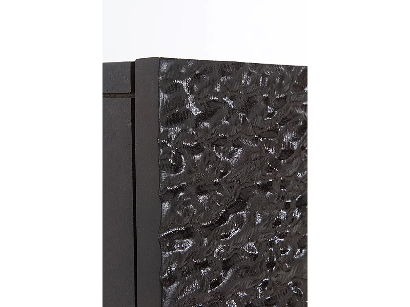 Mueble tv 4 puertas madera de mango color negro a colgar en pared