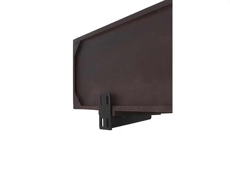 Meuble TV 4 portes en bois de manguier noir à accrocher au mur