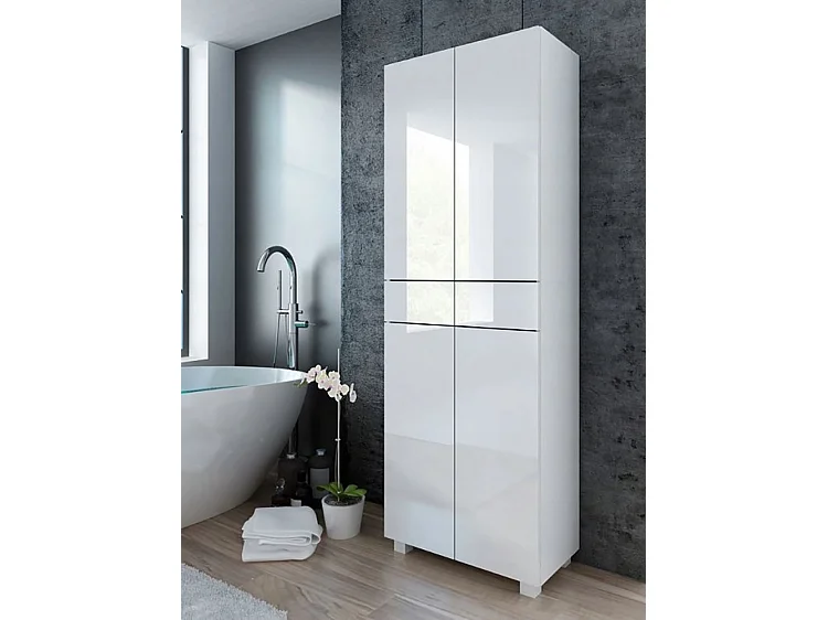 Colonne Pureza 60 cm - Blanc Laqué BM salle de bain suspendue ou posée